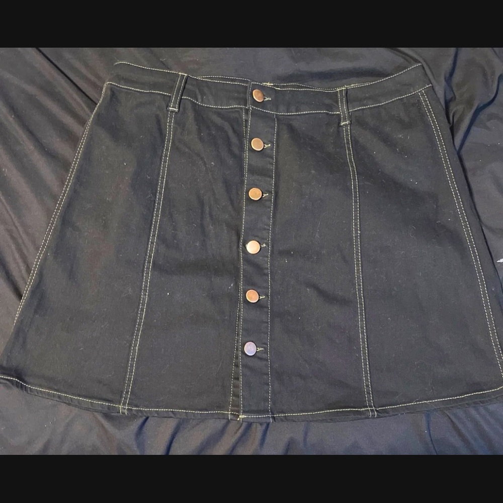 Black Denim Skirt